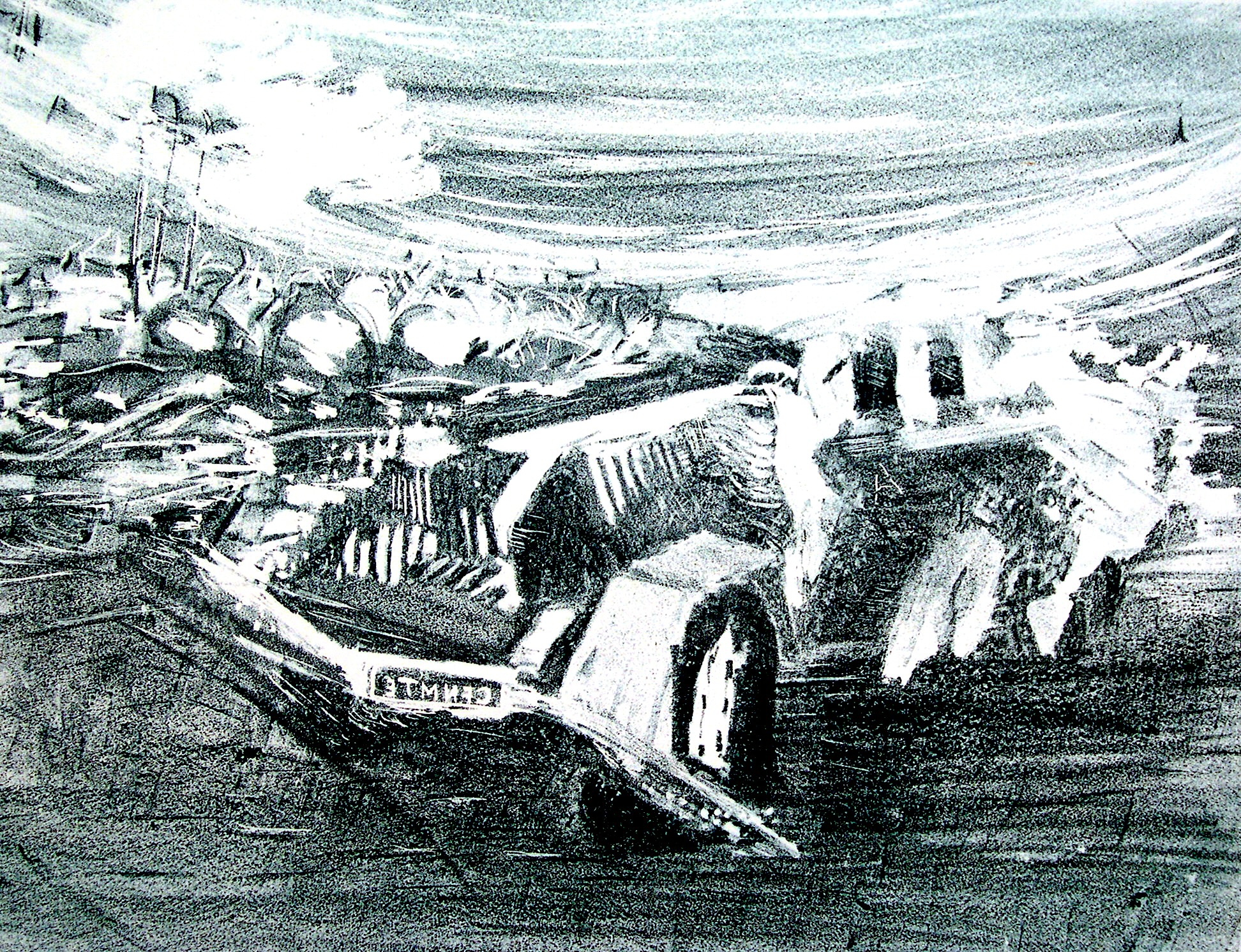 Taşbaskı 'Araba' 25x35cm 1996